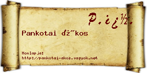Pankotai Ákos névjegykártya